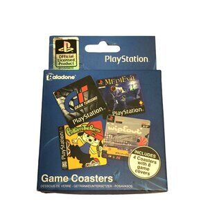 PLAYSTATION GAME COASTERS 4 Coasters with 8 Game Covers